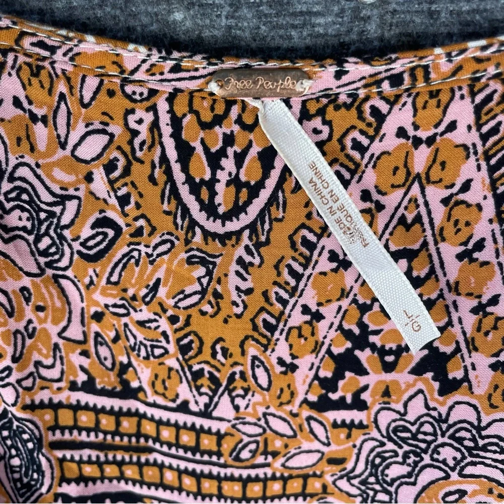 Free People L Mexicali Rose Maxi Dress Boho Peasant Featival Whimsi Renaissance - Picture 8 of 14